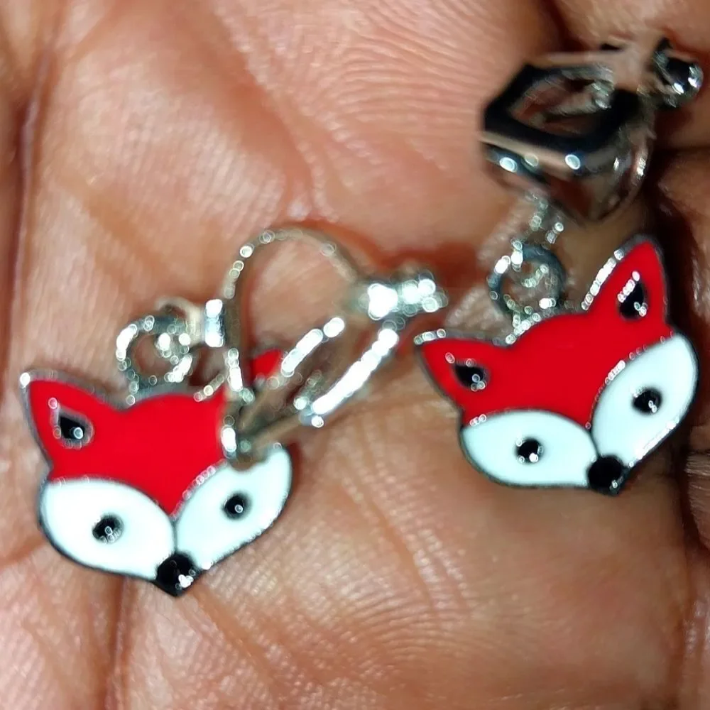 Red Fox Super cute kid's fashion clip-on earrings
